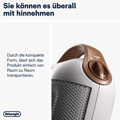 De'Longhi HFX30C18.IW Keramik-Heizgerät | Mobile Heizung für schnelle und punktuelle Wärmeversorgung