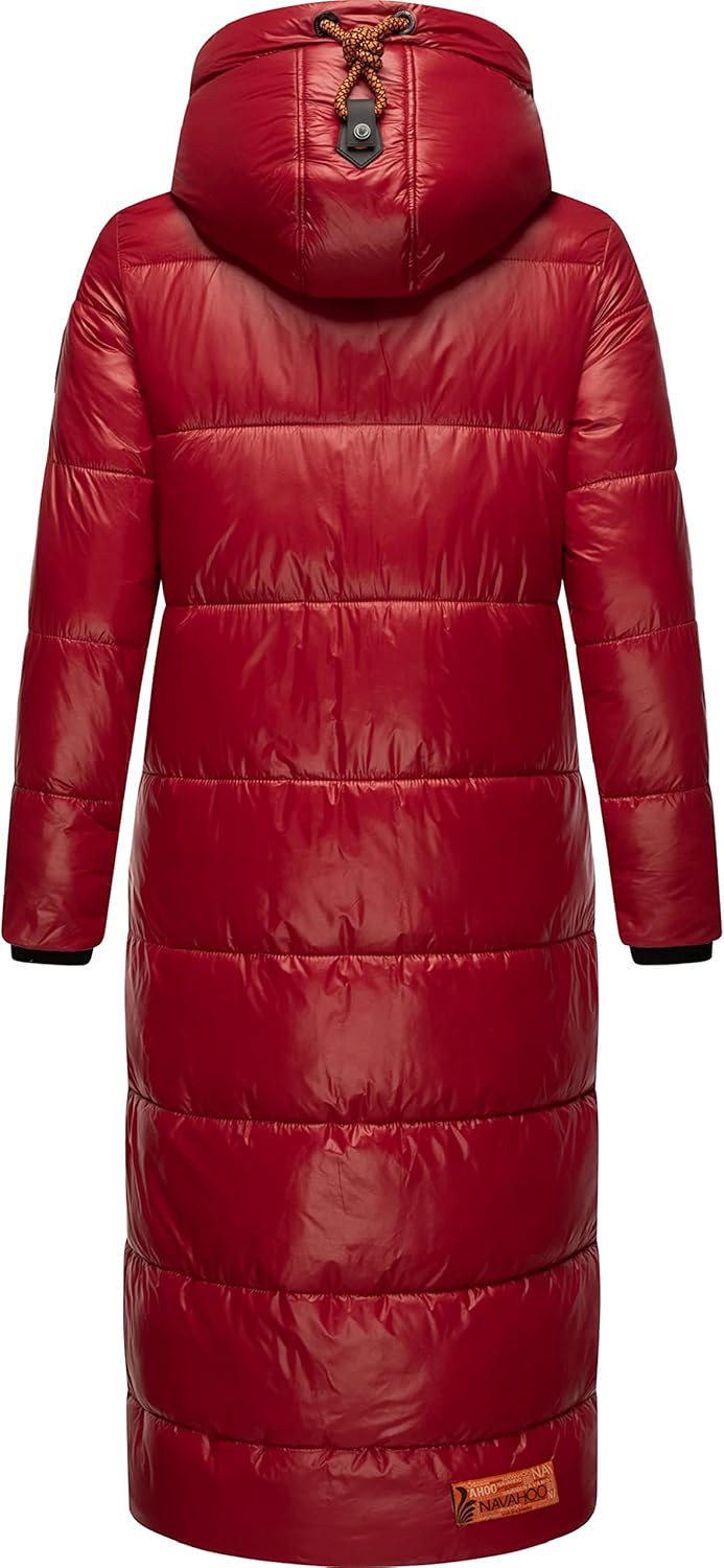 Navahoo Damen Warmer Winter Steppmantel mit Kapuze Schmuseengel XS-XXL S Dark Red, S Dark Red