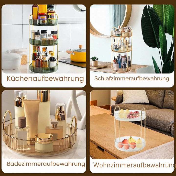 Make Up Organizer 360° Drehbar Schminktisch Organizer Kosmetik Organizer für Kosmetik Skincare Parfü