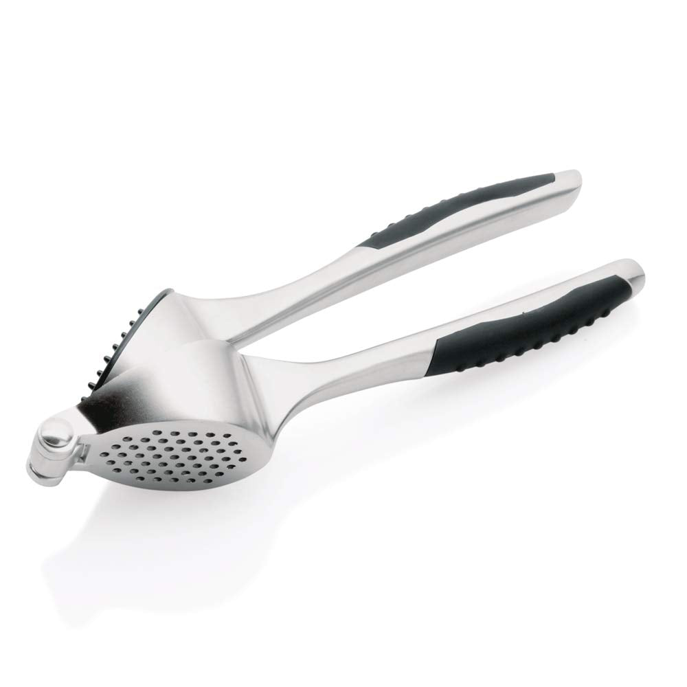 WAS 1683 003 Zinkguss Knoblauchpresse, Grife mit Kunststofeinlage, 17cm Länge