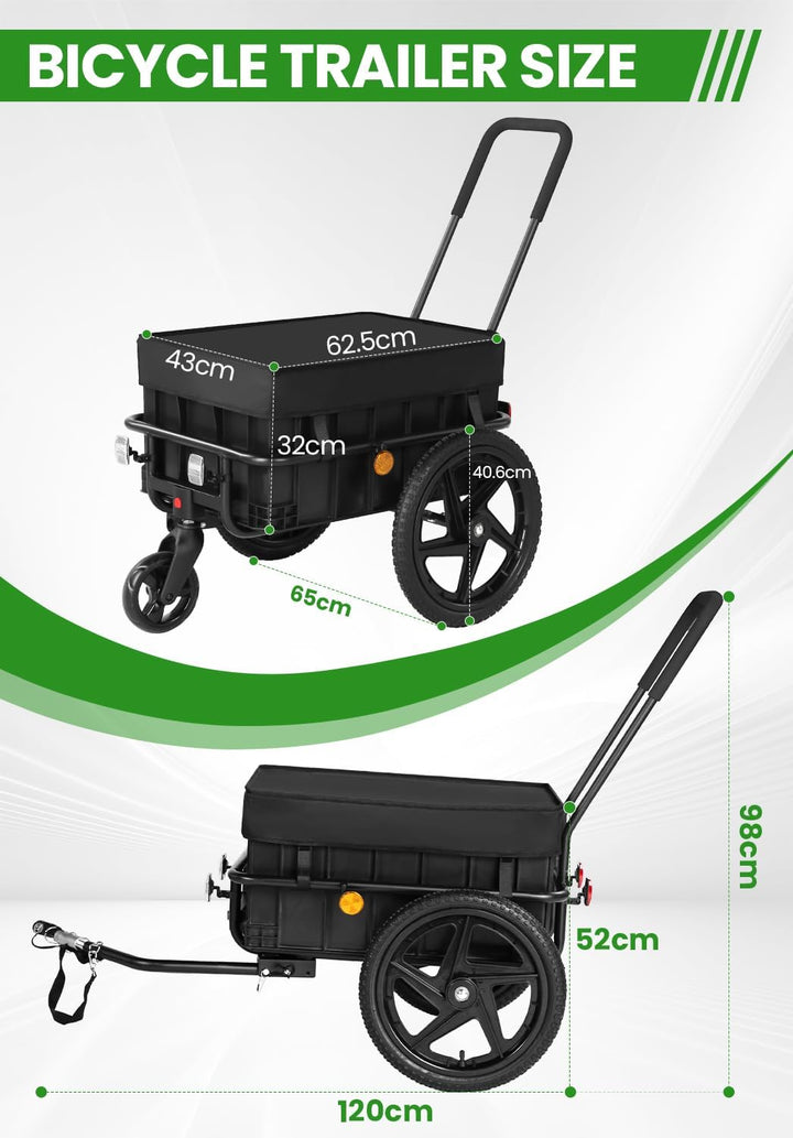 SEPNINE® 2in1 Einkaufstrolley mit 86L Kapazität, Handwagen mit Schiebebügel, bis 40kg belastbar, Tro