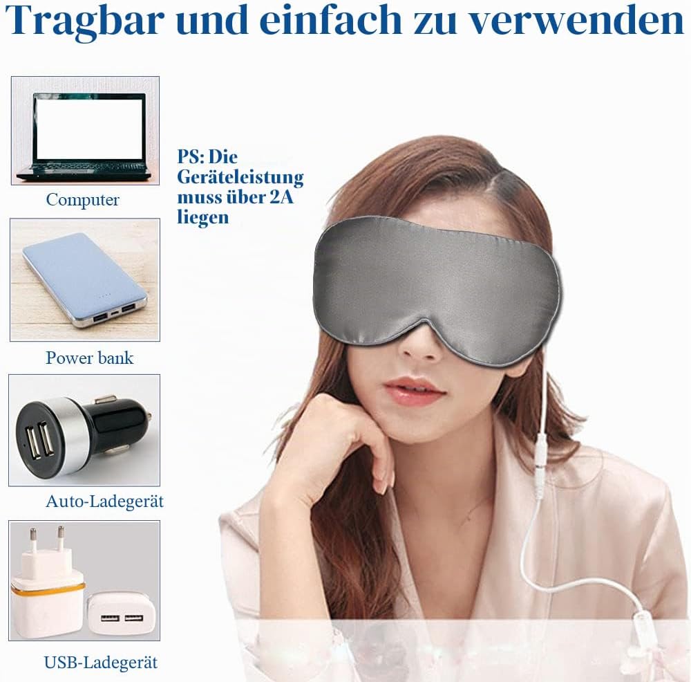 Beheizte Augenmaske, PJYU Seidenaugenmaske für geschwollene Augen, trockene Augen, Blepharitis-Behan