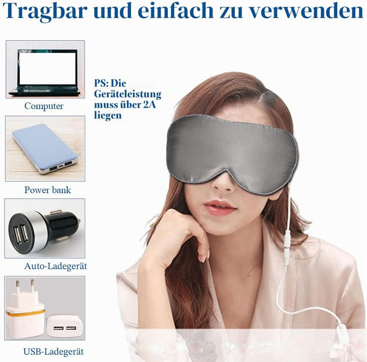 Beheizte Augenmaske, PJYU Seidenaugenmaske für geschwollene Augen, trockene Augen, Blepharitis-Behan
