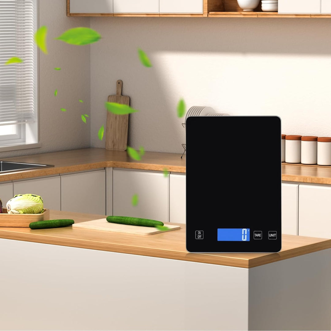 Küchenwaage Digital, 15kg/1g Waage Küchenwaage, USB Wiederaufladbare Digital Küchenwage mit Led Disp