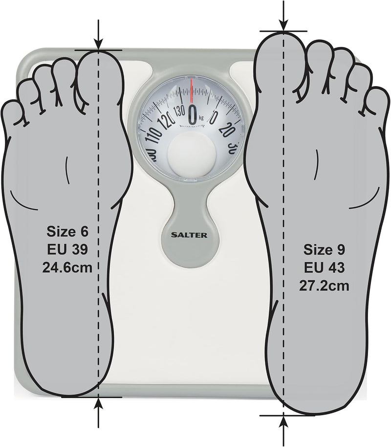 Salter 484 WHKR mechanische Körperwaage mit Lupe - Badezimmerwaage, maximal 133kg, kompaktes Persone