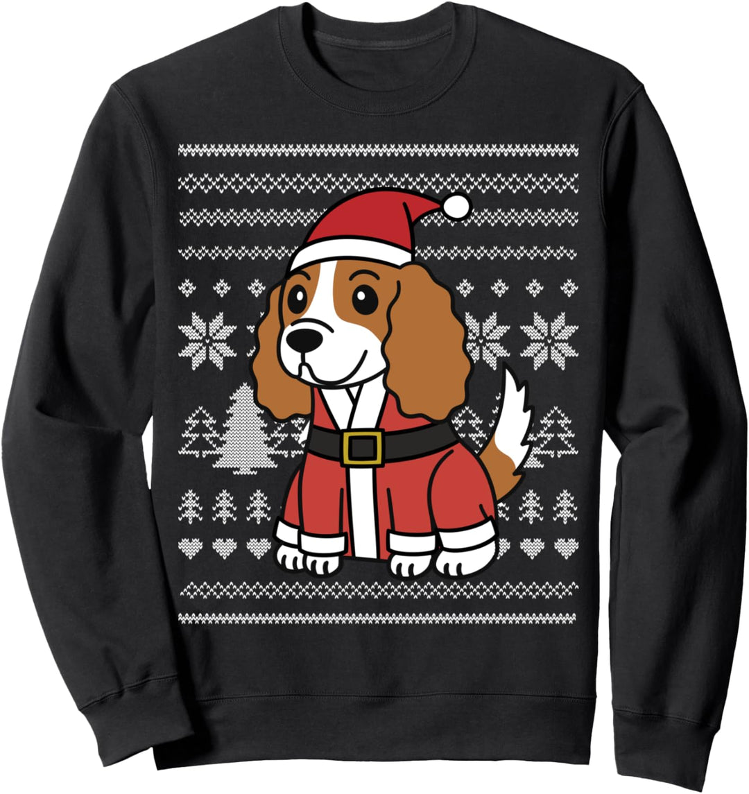 Cartoon Cavalier King Charles Spaniel Weihnachten Hund Sweatshirt