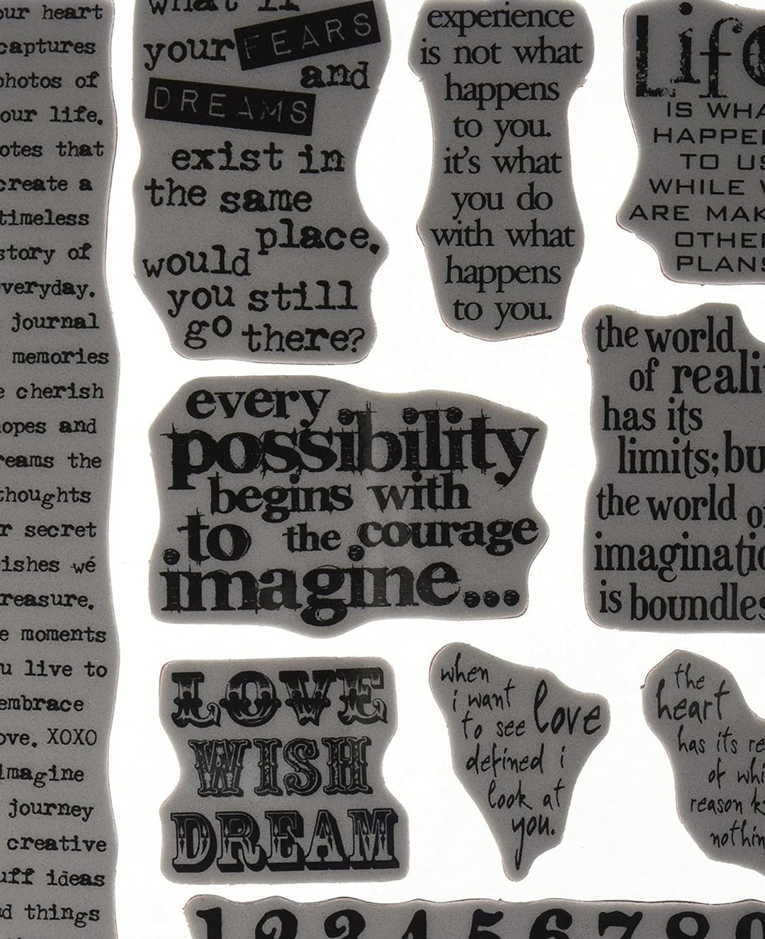 Stampers Anonymous Tim Holtz Haftstempel 17,8 x 22,7 cm, Stuff 2 Say