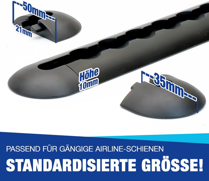NTG Endkappe für Airlineschiene schwarz Blackline 16 Stück - halbrunde Form | Einsteckkappe aus Kuns