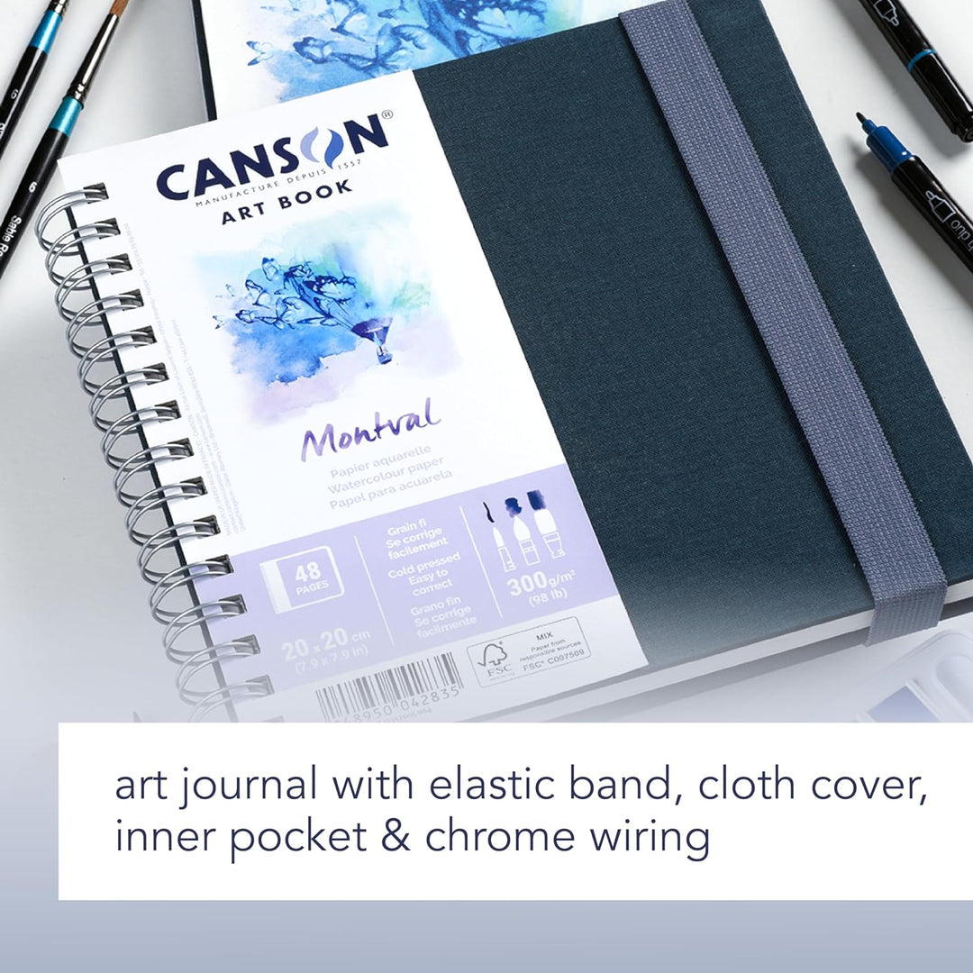 Canson C31200L003 Aquarellpapier, Papier, weiss A5 Querformat Montal, A5 Querformat Montal