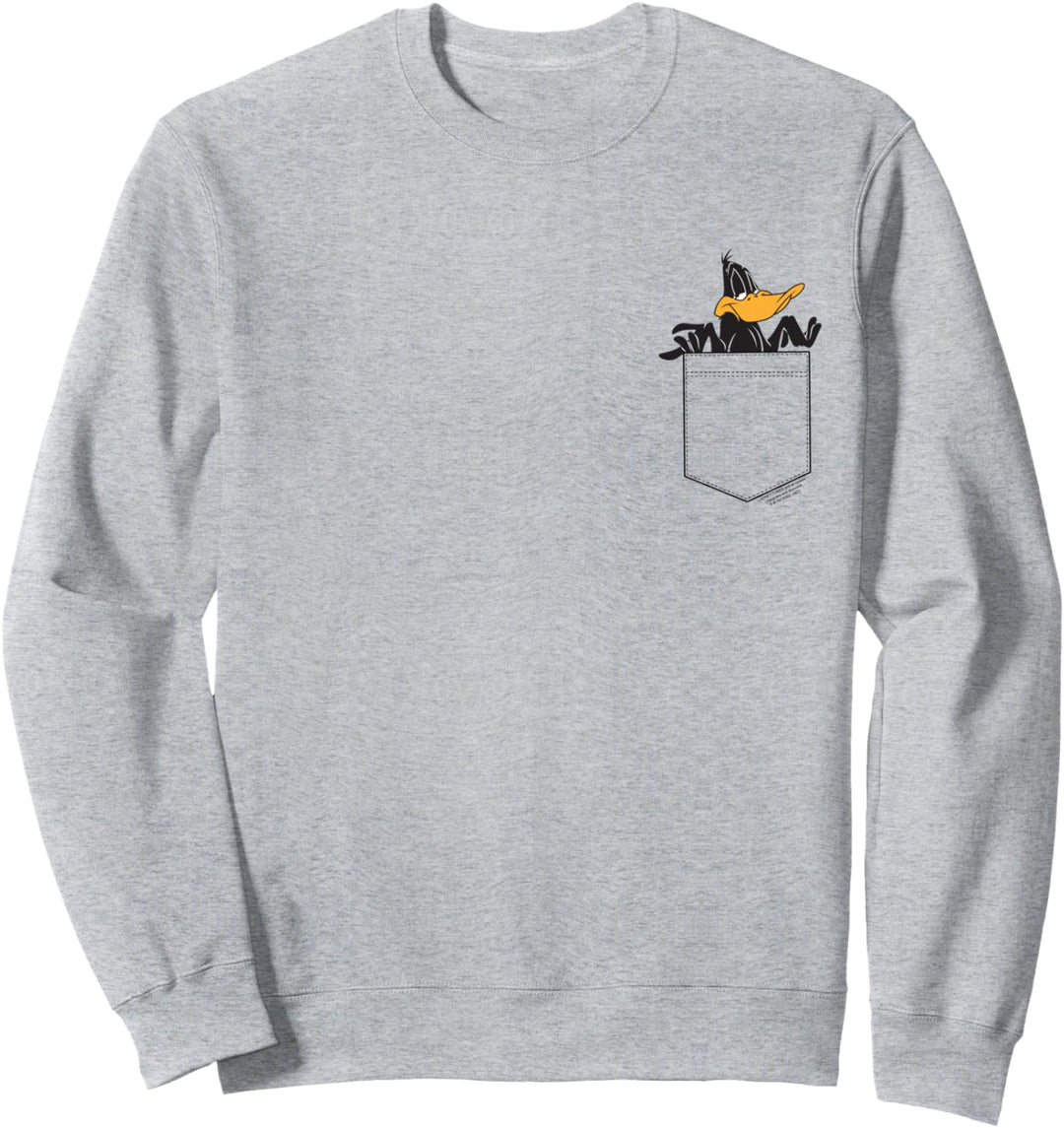 Looney Tunes Daffy Duck Faux Pocket Sweatshirt