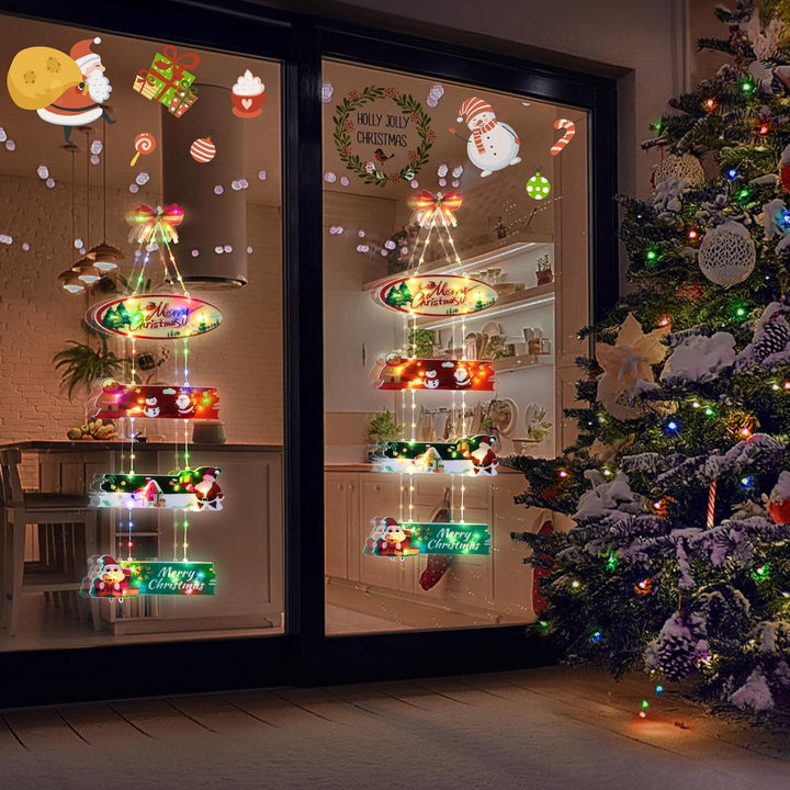 Qedertek Weihnachtsbeleuchtung Aussen Batterie, 72 LED Weihnachtskranz Bunt Türkranz mit Timer, 8 Mo