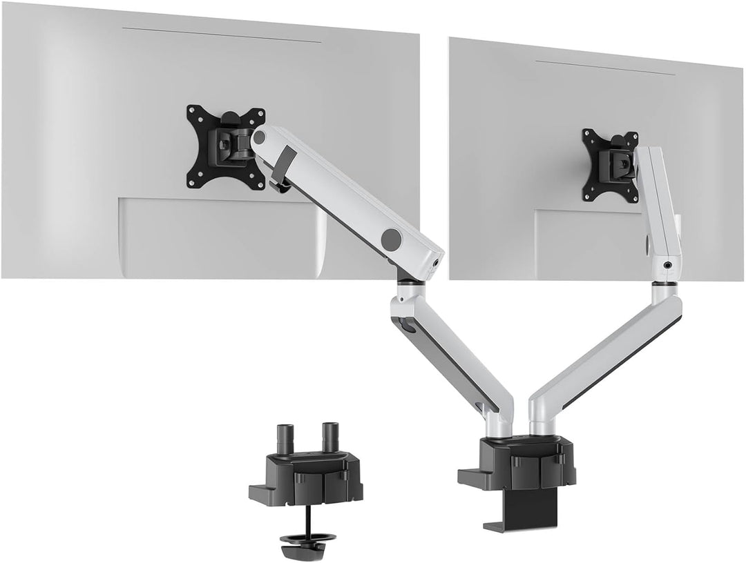 Durable Monitor Halterung Select Plus für 2 Monitore, Schwenkarme 90° drehbar, neigbar, höhenverstel