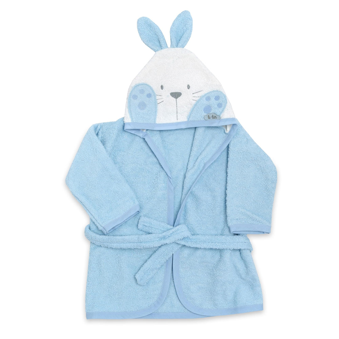 Ti TIN Kinder‑Bademantel mit Kapuze und Hasenohren – 100% Baumwolle, weich &amp; saugfähi, Grösse 6–12 M