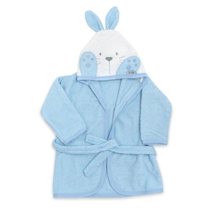 Ti TIN Kinder‑Bademantel mit Kapuze und Hasenohren – 100% Baumwolle, weich &amp; saugfähi, Grösse 6–12 M