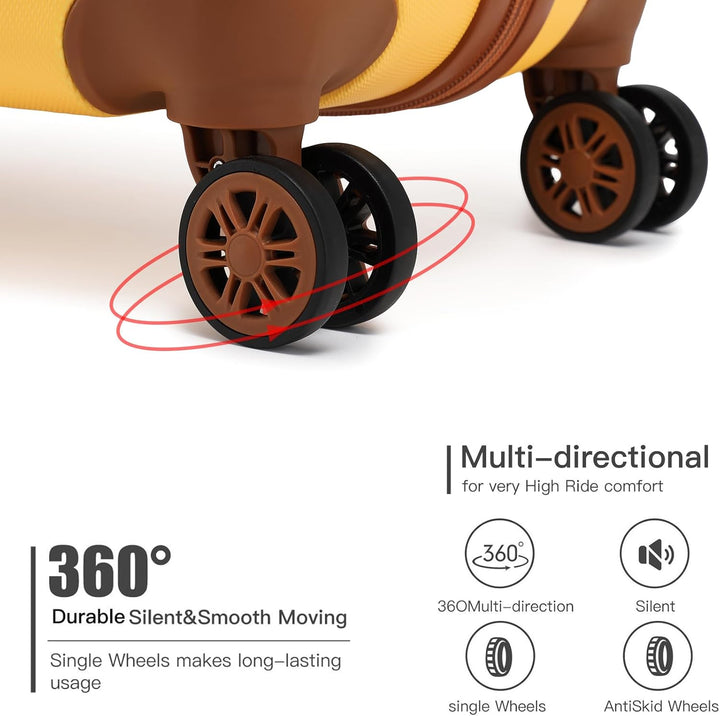 KONO Koffer Trolley Gross Hartschalenkoffer Reisekoffer von ABS Hartschalen Handgepäck mit 4 Spinner