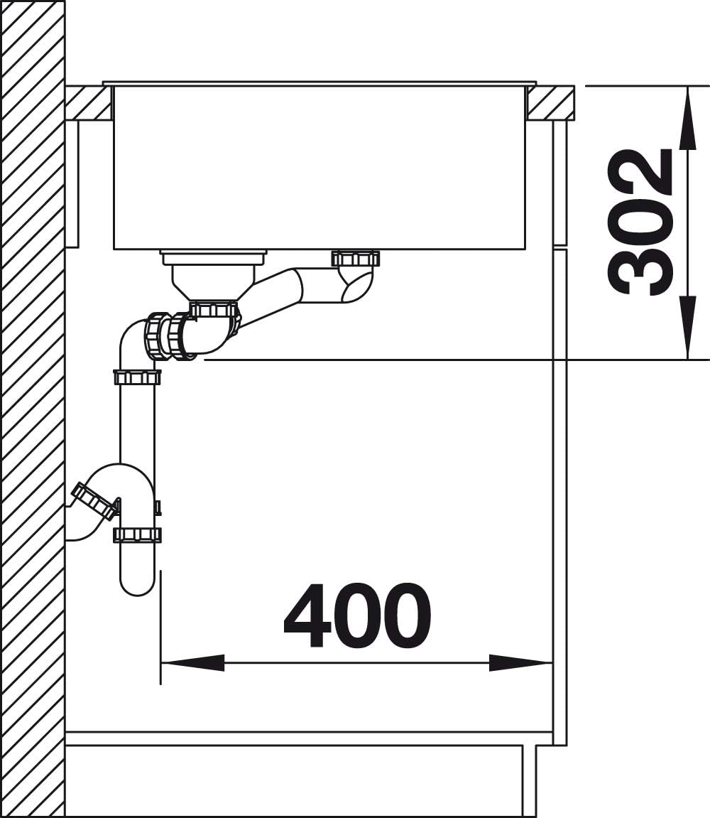 BLANCO AXIA III 6 S | SILGRANIT anthrazit | Einbauart: Einbau von Oben | Hauptbecken rechts | mit Ho