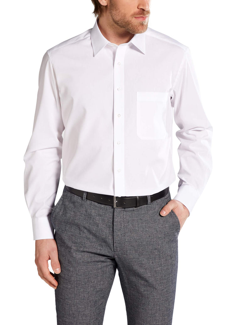 ETERNA Langarm Hemd COMFORT FIT Popeline unifarben 41 Weiss, 41 Weiss