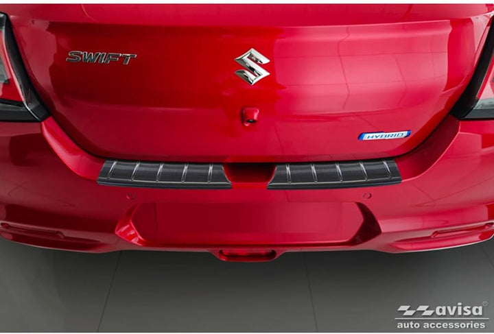 Avisa Schwarz Edelstahl Heckstossstangenschutz kompatibel mit Suzuki Swift VI 2024- &