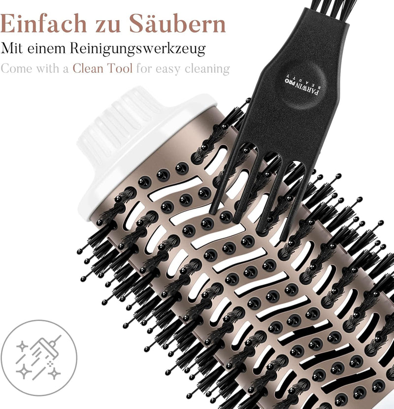 One-Step Warmluftbürste, PARWIN PRO BEAUTY Haartrockner und Volumenbürste, 4 in 1 Ovale Föhnbürste,