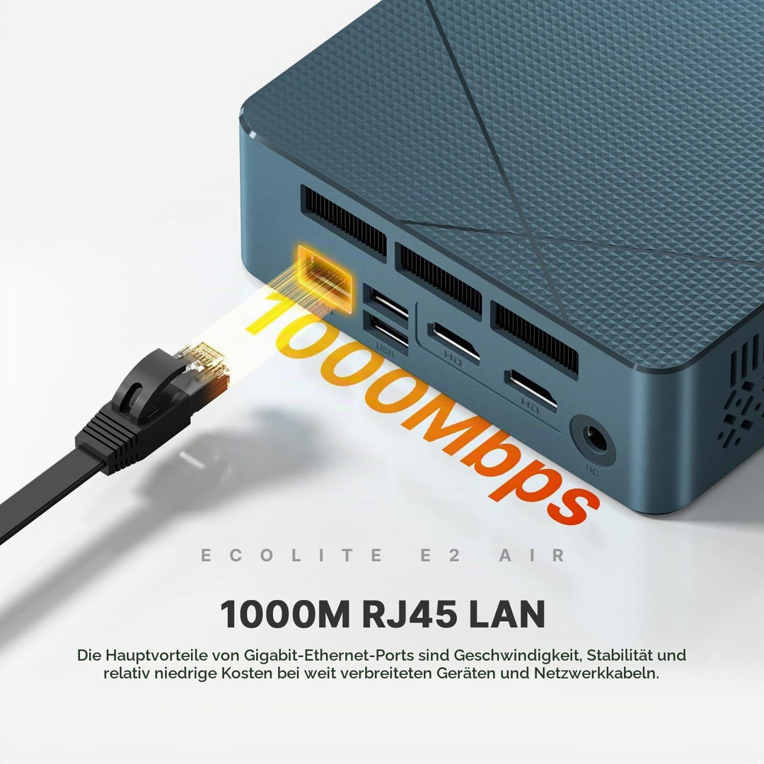 BOSGAME E2 Air 3501U Ryzen 5 Mini PC 8G DDR4 256G SATA SSD Triple Display | Mini-Desktop-PC mit bis