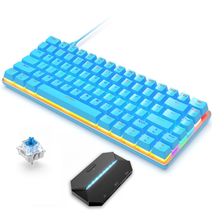 82 Tasten Kabelgebundene Gaming Mechanische Tastatur &amp; Adapter, 80% Rainbow LED Hintergrundbeleuchtu