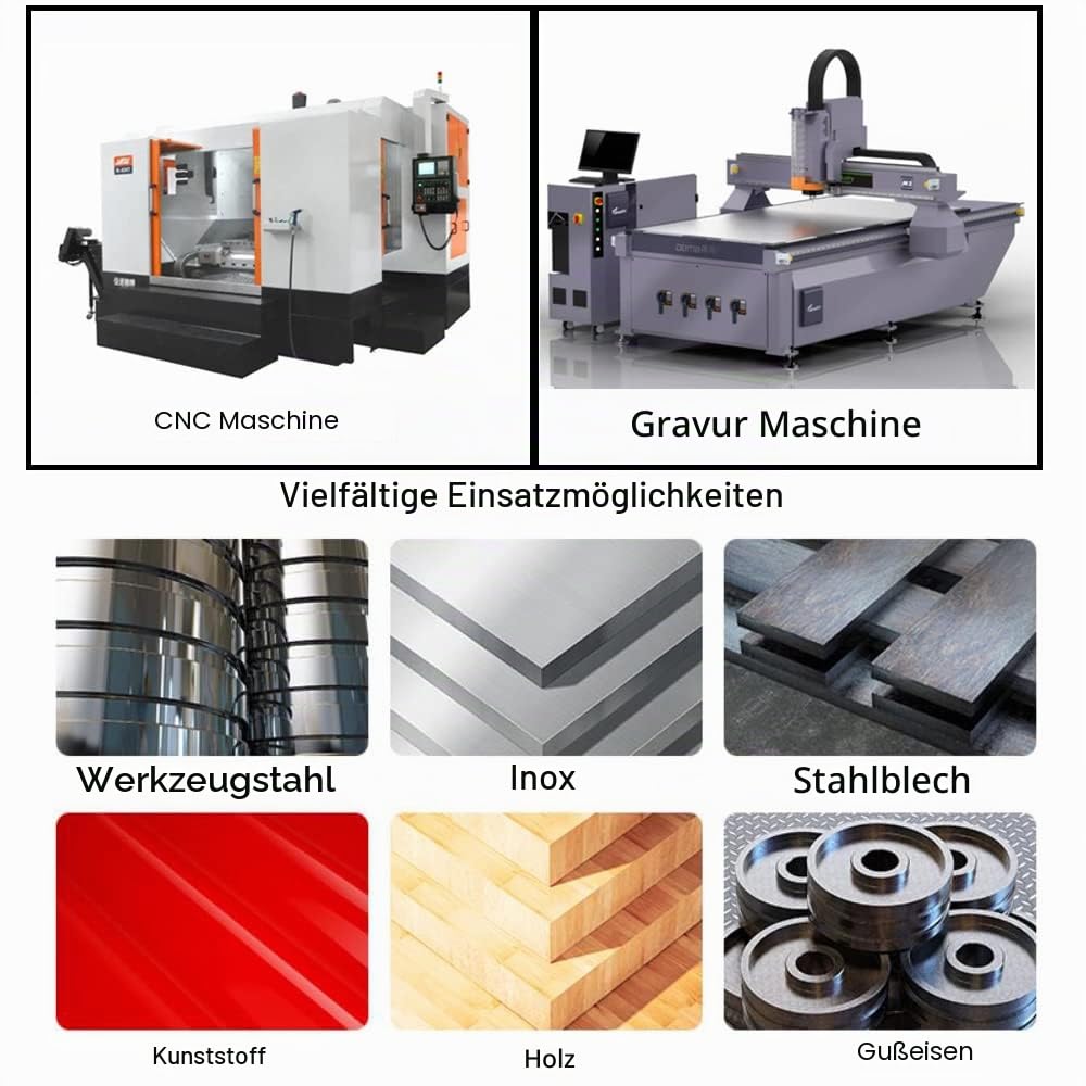ASNOMY 2 Stück VHM Radiusfräser Kugelkopffräser - Ø 6mm, AlTiN Beschichtung HRC 55, Hartmetall-Kugel