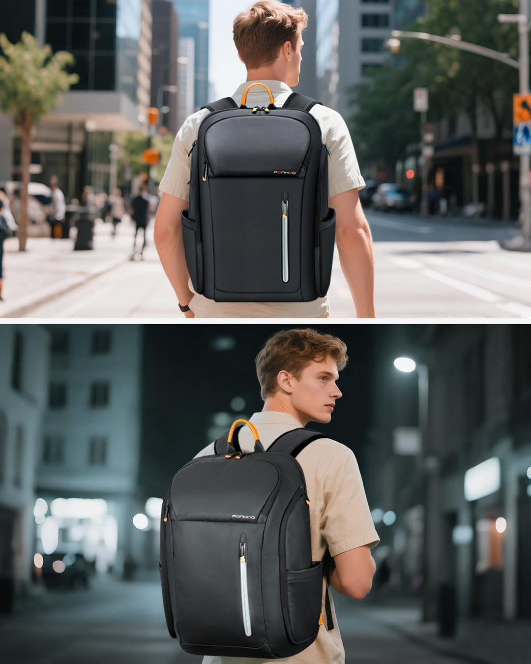 Rucksack Herren - Gross Laptop Rucksack 18 Zoll Laptoptasche mit Anti Diebstahl, Wasserdicht Busines