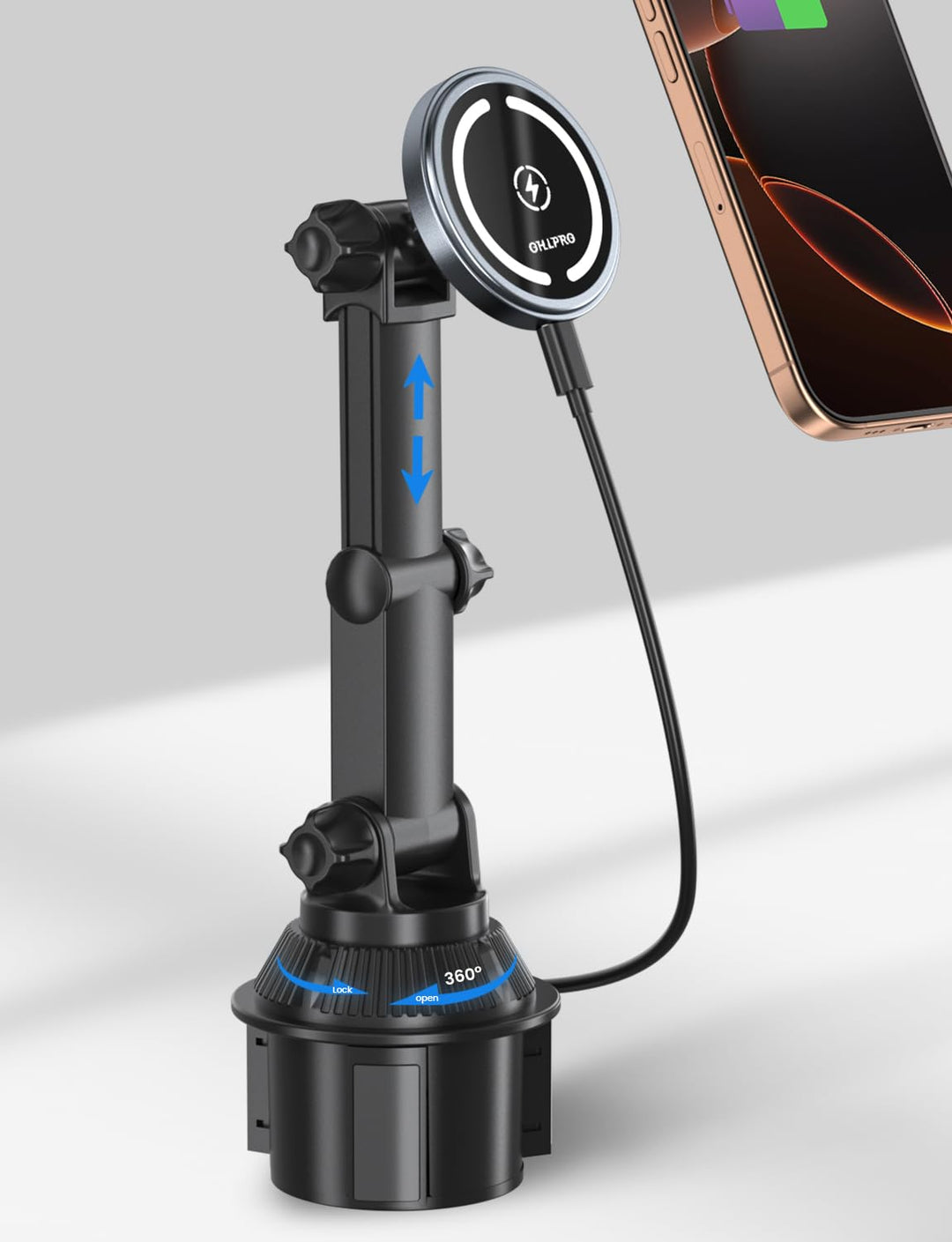 OHLPRO MagSafe Becherhalter Auto Handyhalterung mit Ladefunktion, 15W Schnellladegerät, Magnetische