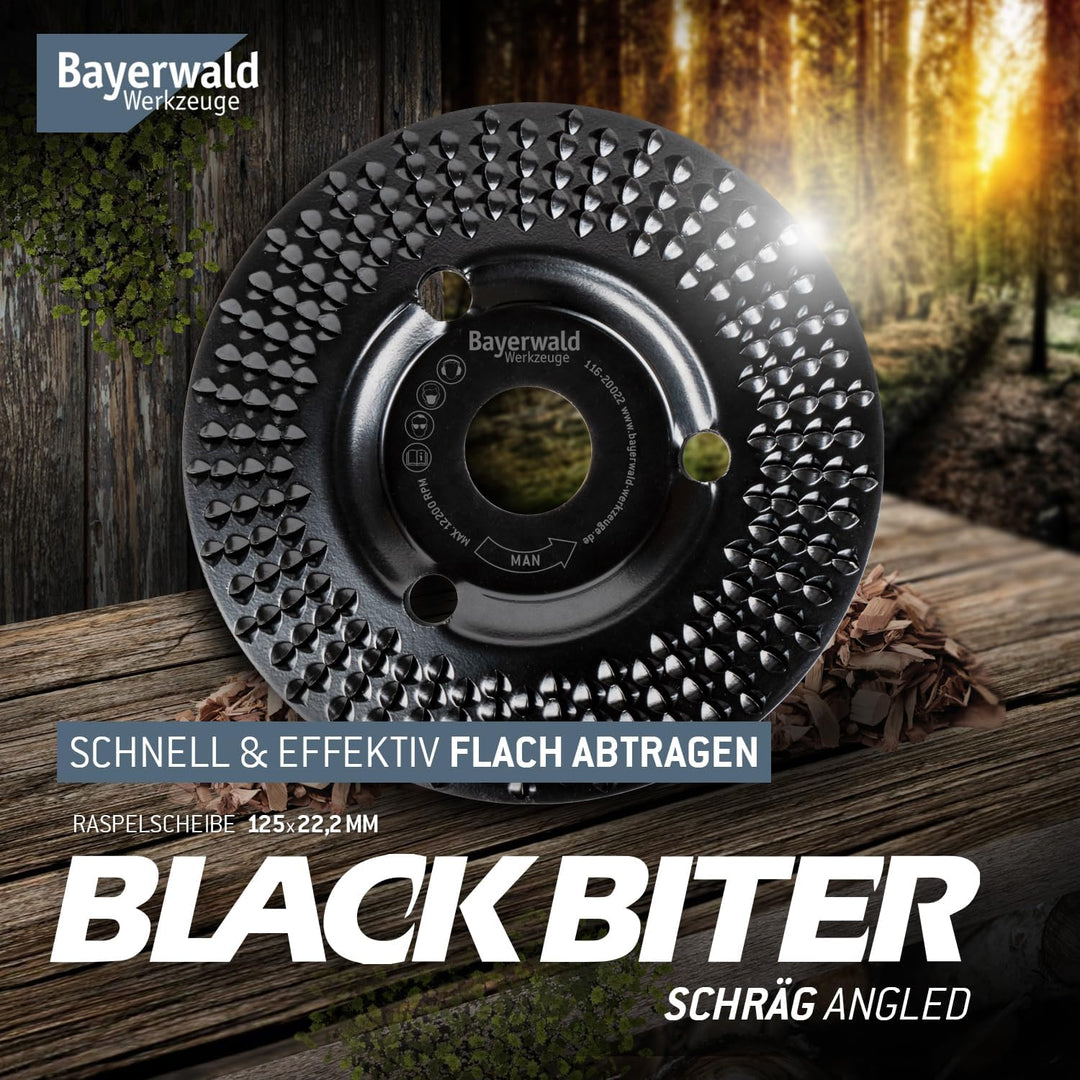 Bayerwald - Black Biter Raspelscheibe Ø125 mm für Winkelschleifer Raspelscheibe Black Biter Ø 125