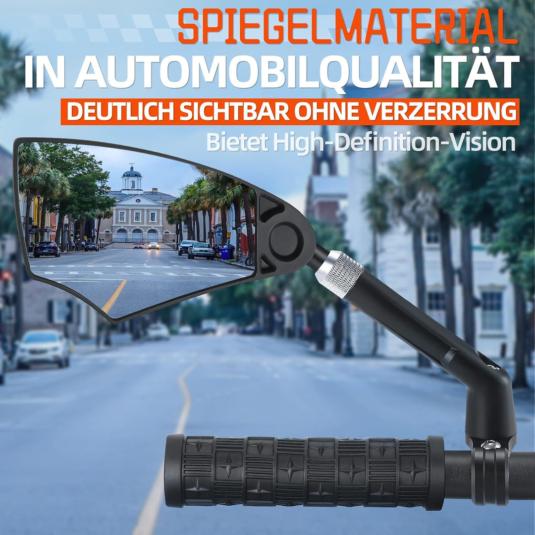Fahrradspiegel für E-Bike - FahrradRückspiegel Klappbar für Lenker 20-23mm, Fahrrad Spiegel Einziehb