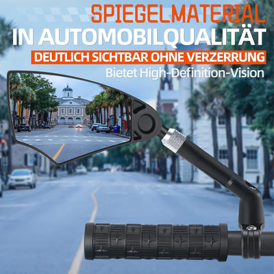 Fahrradspiegel für E-Bike - Fahrrad Rückspiegel Klappbar für Lenker 20-23mm, Fahrrad Spiegel Einzieh