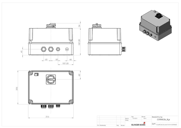 Stern-Dreieck-Starter, automatisch, bis 7,5kW mit elektr. Bremse, Hauptschalter