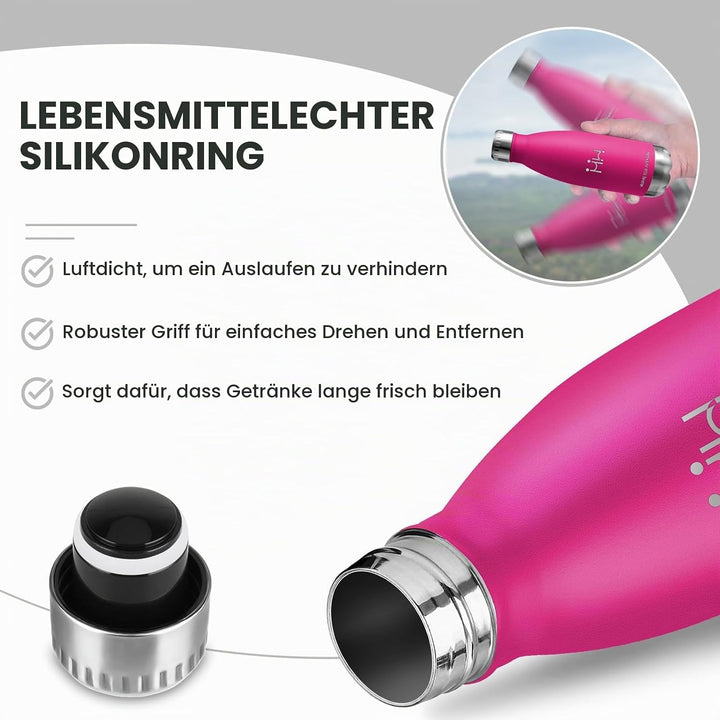 HoneyHolly Trinkflasche Edelstahl - 750ml - Thermosflasche, BPA-Frei, Trinkflasche Sport - Auslaufsi