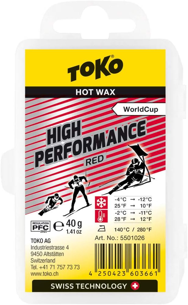 Toko Skiwachs High Performance red -4 °C -- -12 °C 40 g, red -4 °C -- -12 °C 40 g