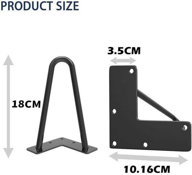 WINSOON 18CM Haarnadel Tischbeine Schwarz Metall Hairpin Legs DIY Tischbeine Möbelfüsse Tischkufen a