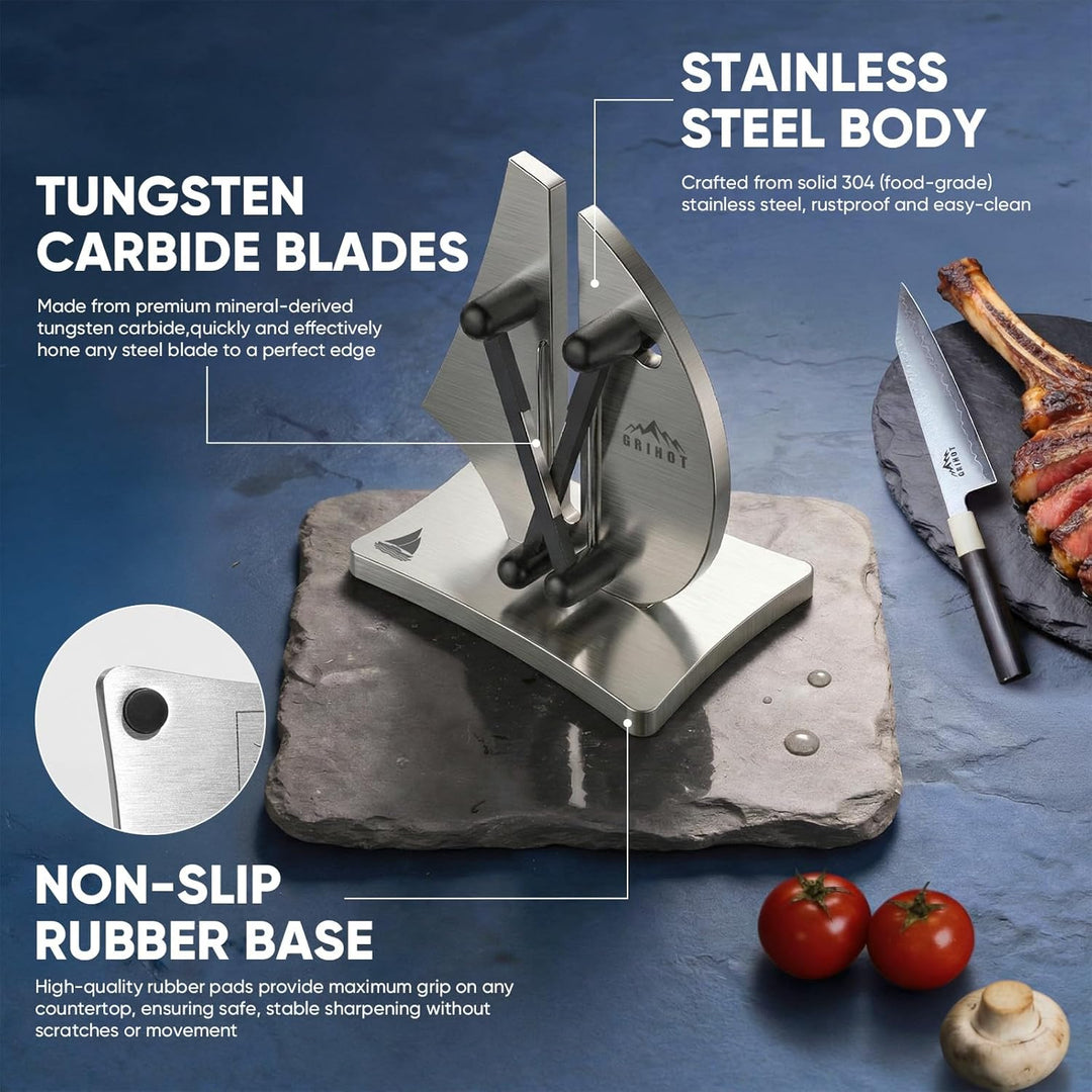 VN3 Professioneller Messerschärfer | 3-Aktions-stromlinienförmiges Segelboot-Design für müheloses Me