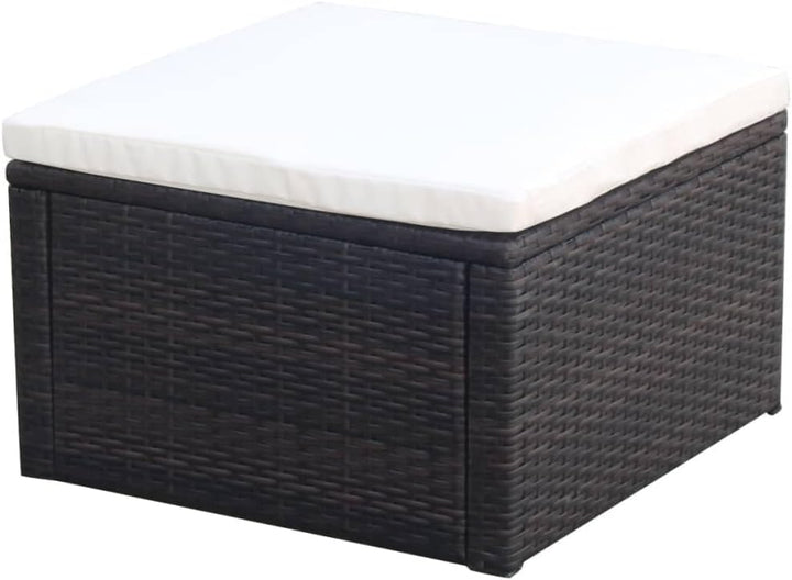 vidaXL Hocker mit Kissen Sitzhocker Balkon Gartenhocker Fusshocker Rattanhocker Gartenmöbel Sitzhock