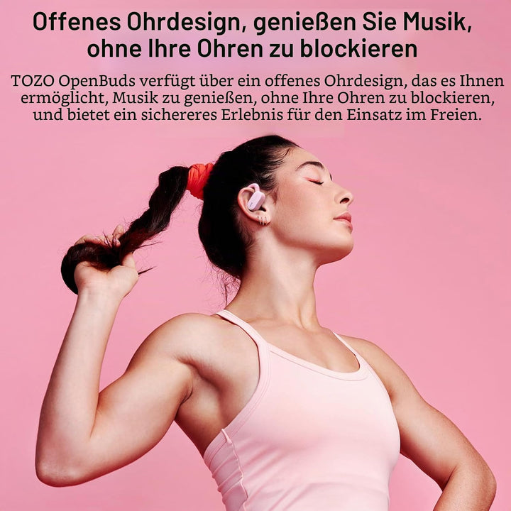 TOZO O2 Open Ear Kopfhörer 5.3 Bluetooth Kopfhörer mit DSP Noise Cancelling, 42 Std Kabellose Kopfhö