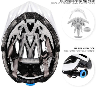 meteor® Marven Fahrradhelm Herren Damen Kinder-Helm MTB rollerhelm mädchen kinderfahrradhelm für Dow