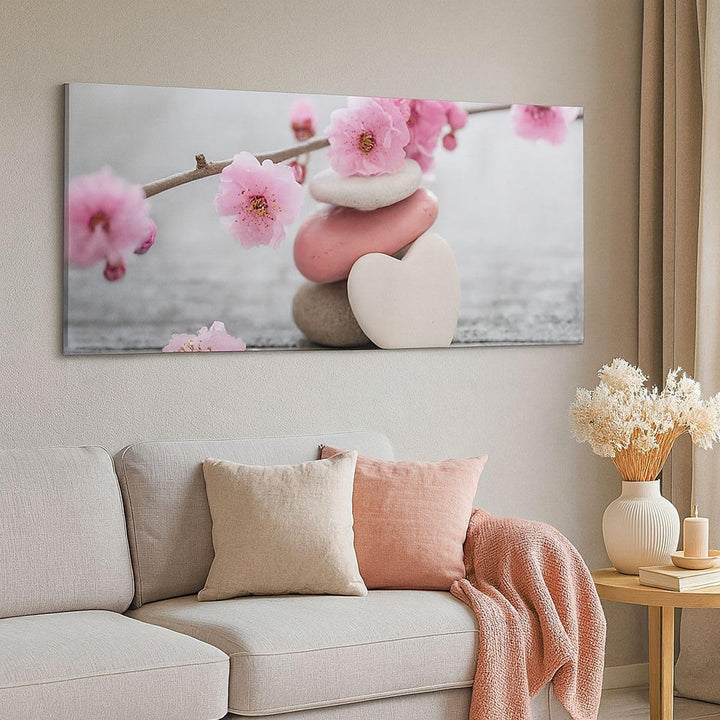 Panorama Bilder auf Leinwand 100x40cm Leinwandbild Yoga weiblich Blume Gesundheit Gross Wanddeko Bil