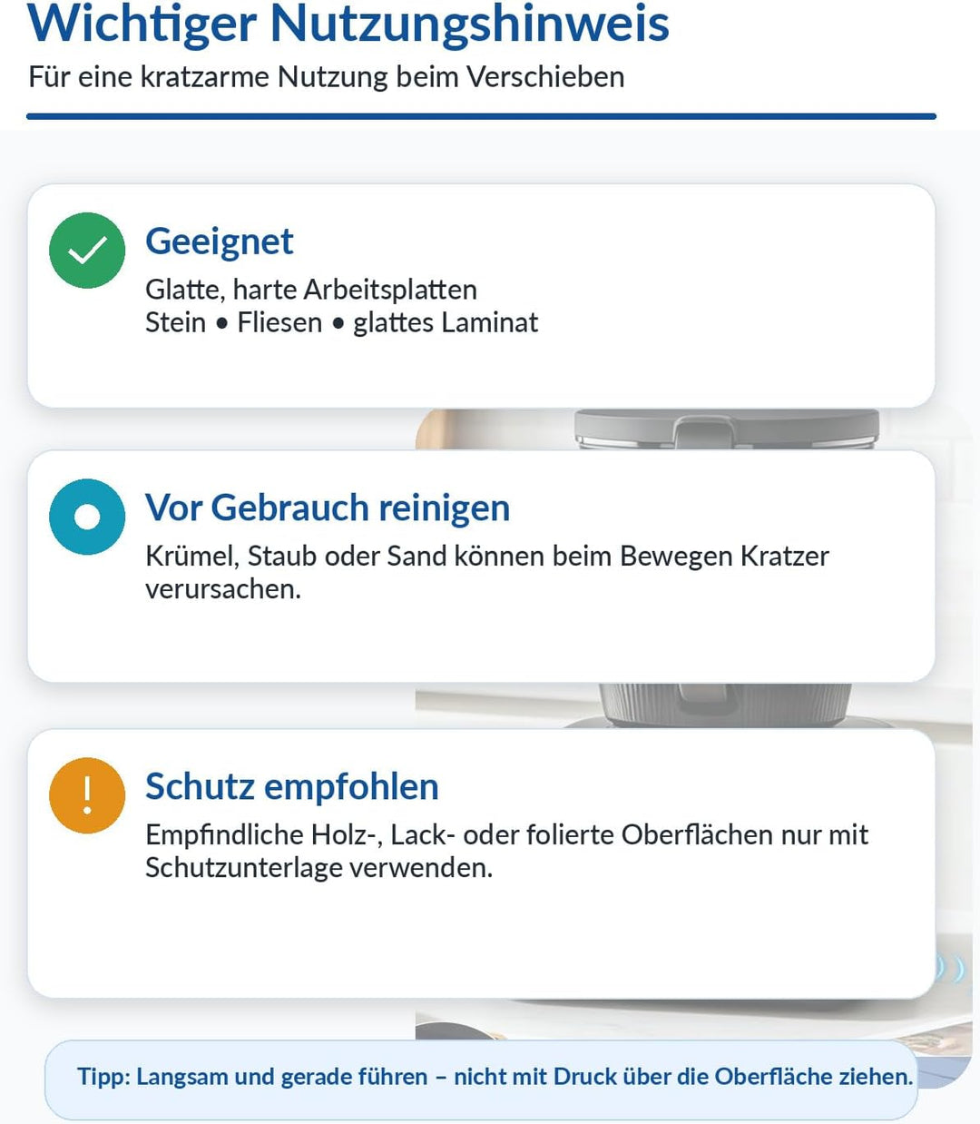 BOYUNSHI Gleitbrett für Thermomix TM7 mit Silikon Displayschutz, 3te Generation,Acryl-Platte mit 360