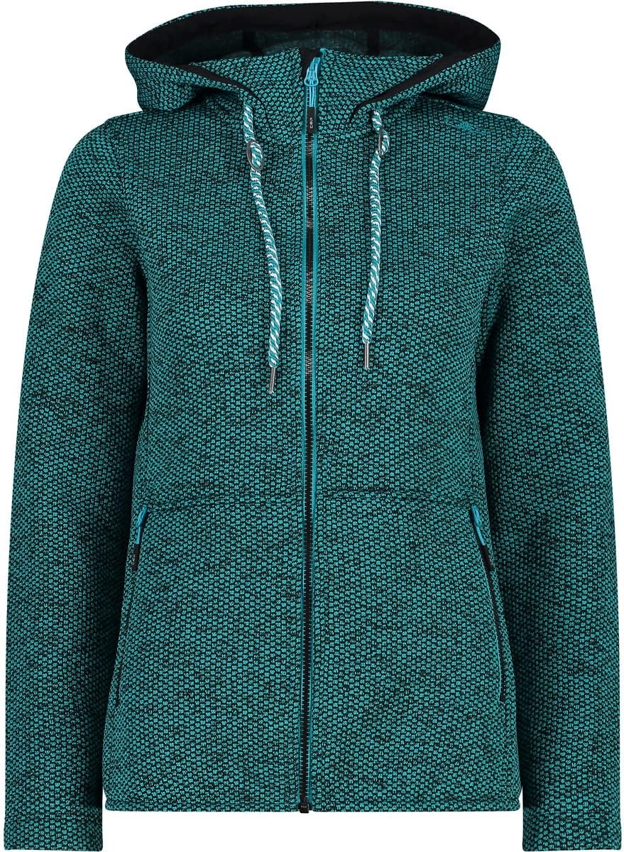 CMP Damen Woman Jacket Fix Hood Jacket 36 Lagoon-nero, 36 Lagoon-nero