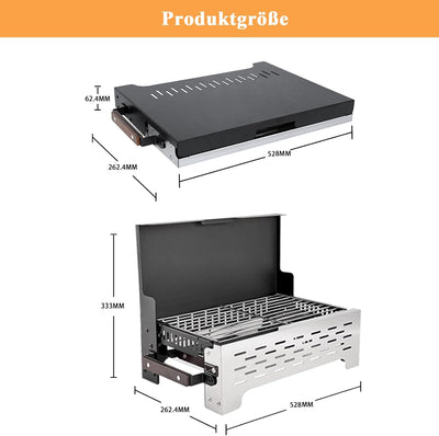 BIBEMOROL Camping Grill Holzkohle Klappbar Klappgrill Holzkohlegrill Outdoor-Grill - Kompakter & Lei