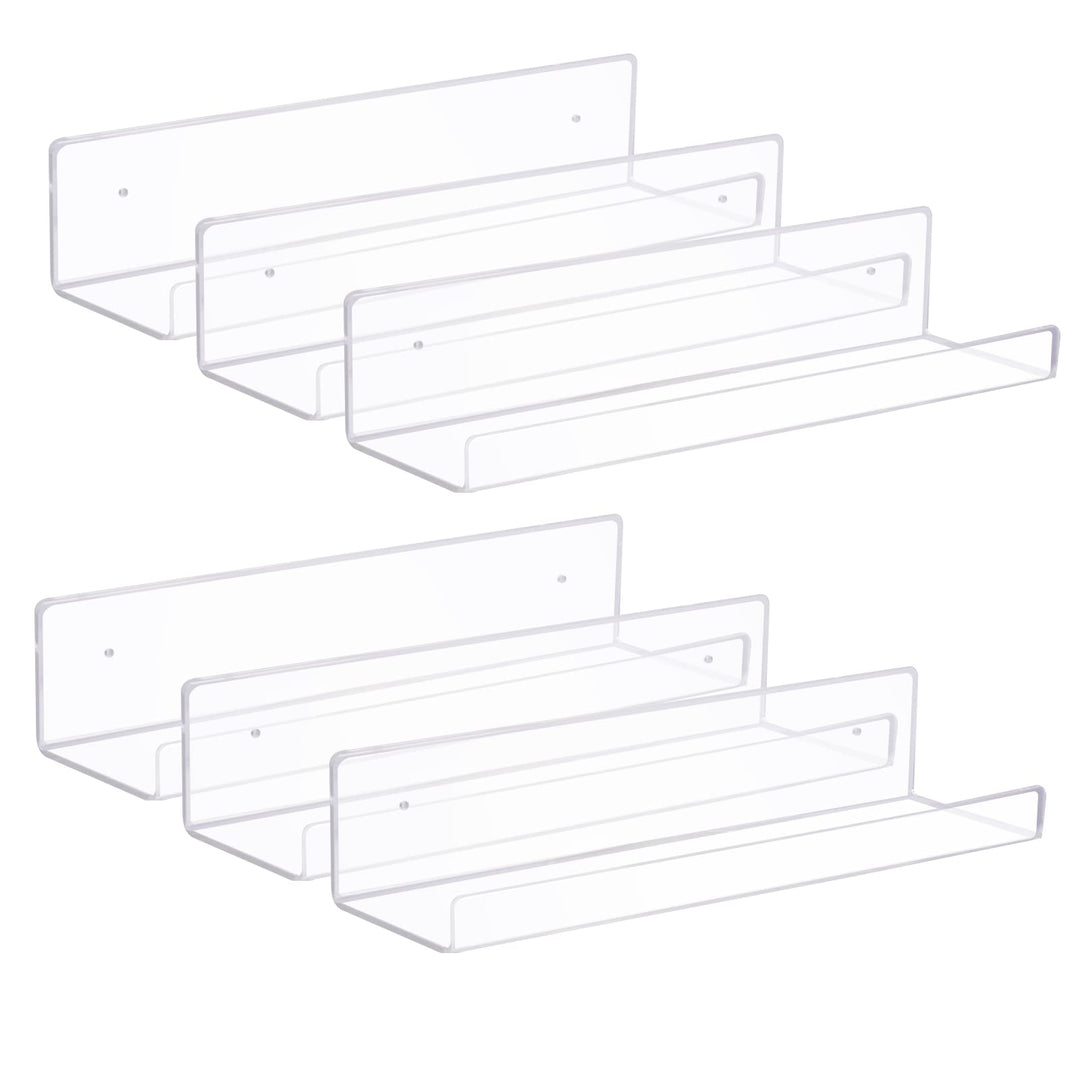 ECOSEAO Acryl-Sich hin- und herbewegende Regale, klare Display-Regale, an der Wand befestigtes Büche