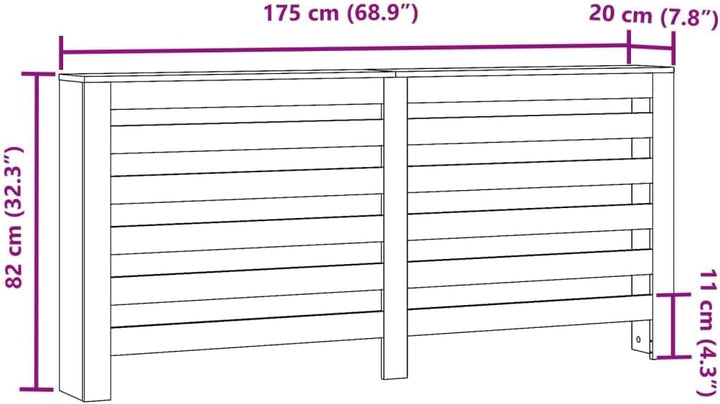 vidaXL Heizkörperverkleidung, Heizungsverkleidung Modernes Latten-Design, Heizkörperabdeckung für Wo