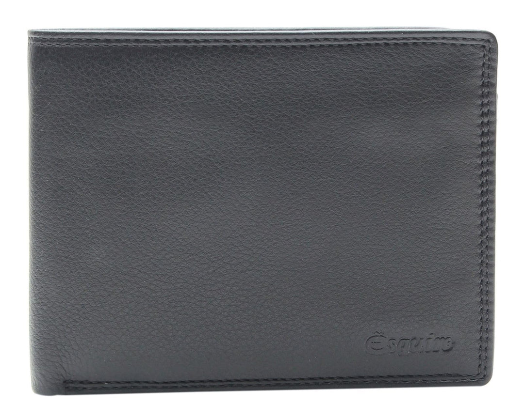 Esquire Duo Geldbörse Leder 12,5 cm Schwarz, Schwarz