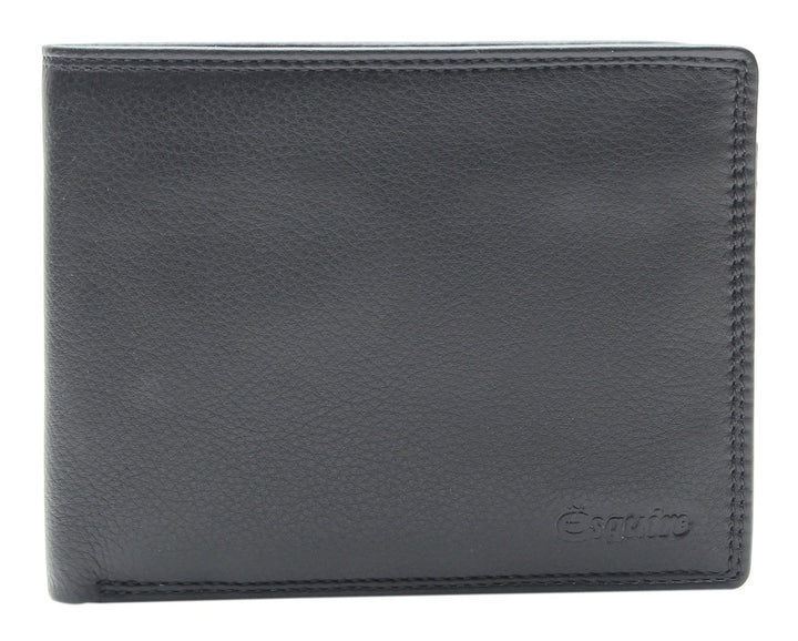 Esquire Duo Geldbörse Leder 12,5 cm Schwarz, Schwarz