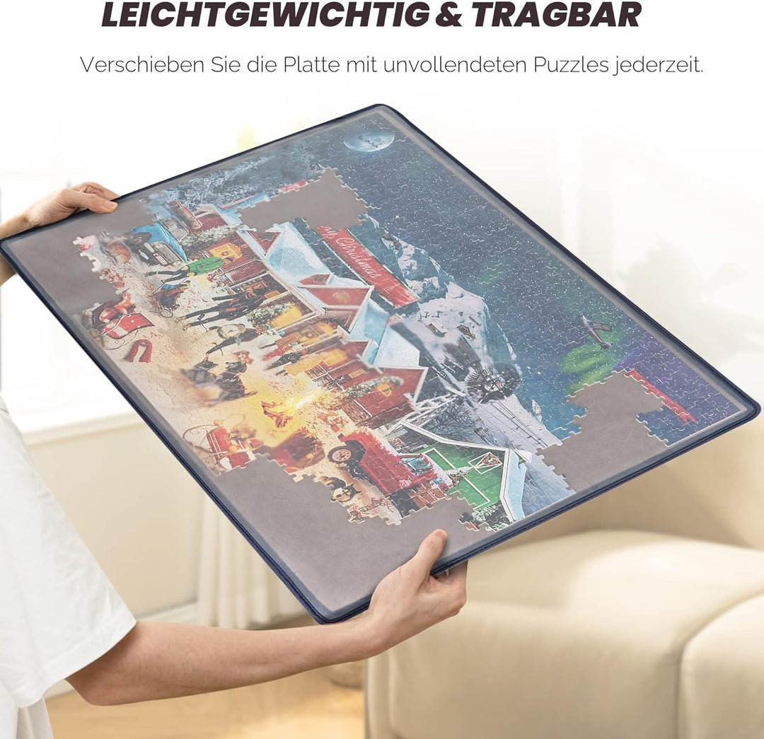 Tektalk Puzzle Board mit 6 Sortierschalen, tragbare Puzzlematte mit transparenter wasserdichter & st