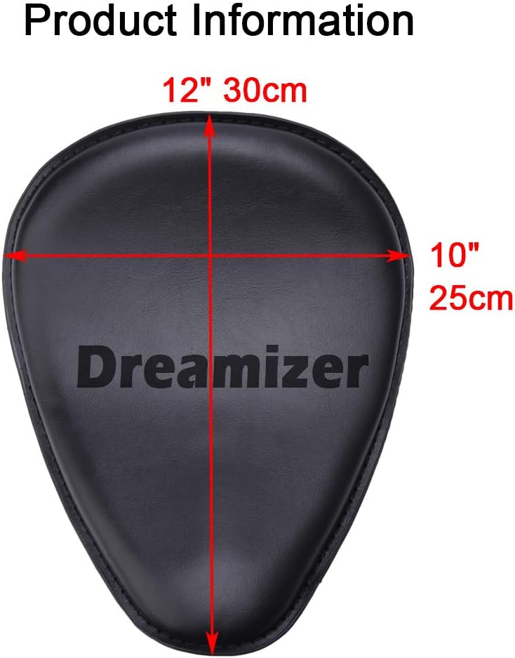 DREAMIZER Schwarzer Motorrad Bobber Sitz, Motorrad Solo Sitz Mit Grundplatte der Federhalterung für