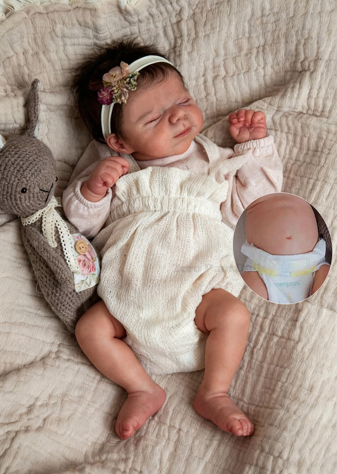 Zero pam Reborn Baby Vollsilikon Lebensecht-48CM Silikon Baby Mädchen, Babypuppen Wie Echt, Reborn P